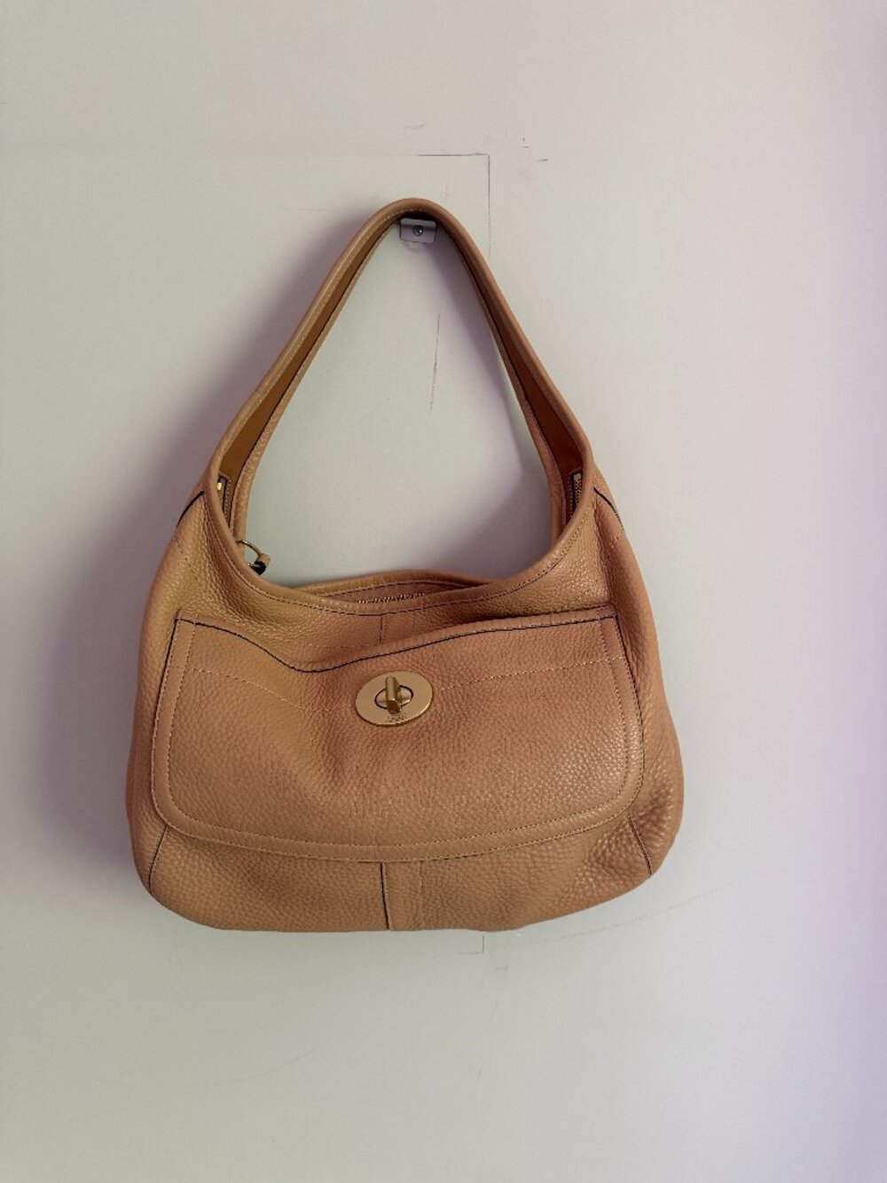 Coach Ergo Large Hobo 11613 Tan Pebbled Leather Turnlock Bag 2007